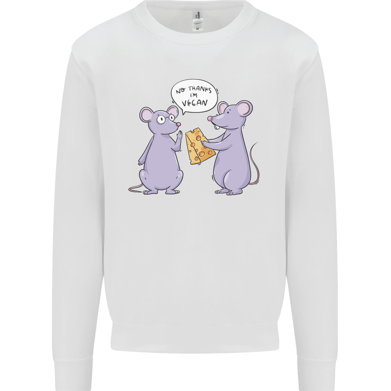 Vegan Mouse Funny Cheese Kids Sweatshirt Jumper White