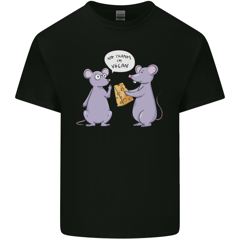 Vegan Mouse Funny Cheese Kids T-Shirt Childrens Black