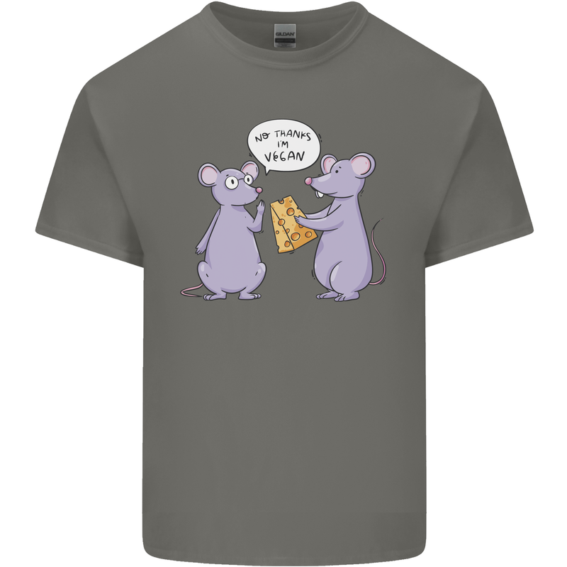 Vegan Mouse Funny Cheese Kids T-Shirt Childrens Charcoal