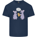 Vegan Mouse Funny Cheese Kids T-Shirt Childrens Navy Blue