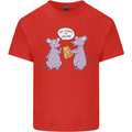 Vegan Mouse Funny Cheese Kids T-Shirt Childrens Red
