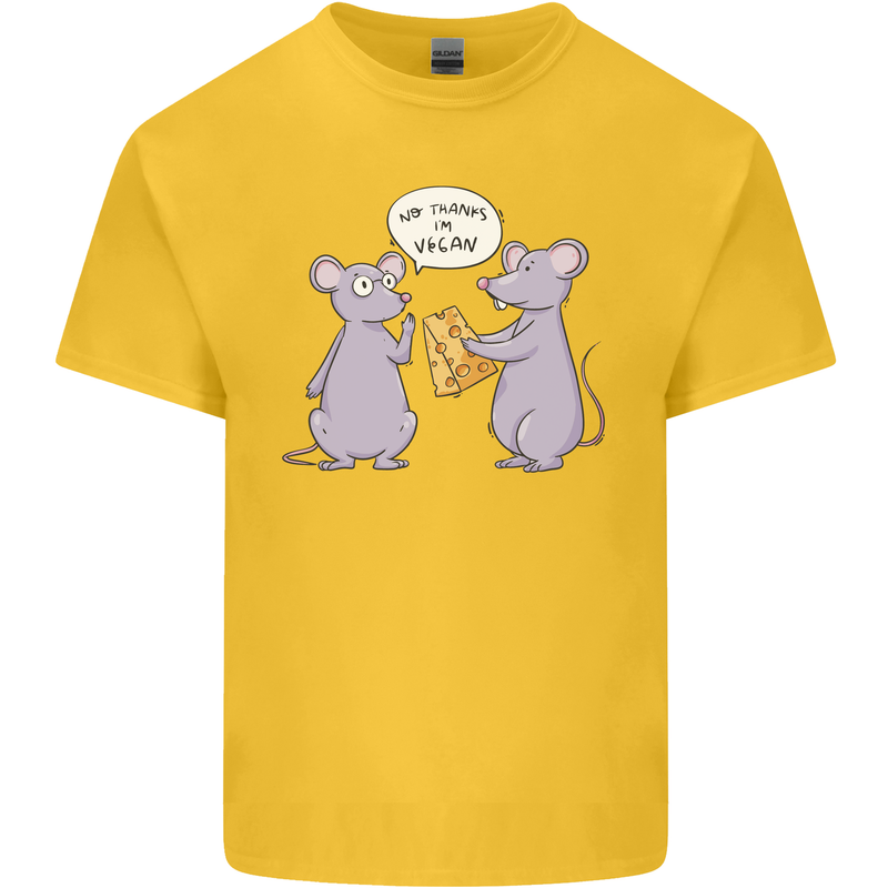 Vegan Mouse Funny Cheese Kids T-Shirt Childrens Yellow