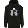 Vegan Mouse Funny Cheese Mens 80% Cotton Hoodie Black