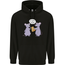 Vegan Mouse Funny Cheese Mens 80% Cotton Hoodie Black