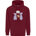 Vegan Mouse Funny Cheese Mens 80% Cotton Hoodie Maroon