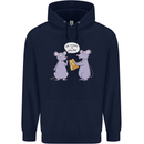 Vegan Mouse Funny Cheese Mens 80% Cotton Hoodie Navy Blue
