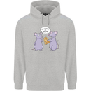 Vegan Mouse Funny Cheese Mens 80% Cotton Hoodie Sports Grey