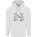 Vegan Mouse Funny Cheese Mens 80% Cotton Hoodie White