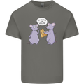 Vegan Mouse Funny Cheese Mens Cotton T-Shirt Tee Top Charcoal