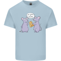 Vegan Mouse Funny Cheese Mens Cotton T-Shirt Tee Top Light Blue