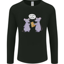 Vegan Mouse Funny Cheese Mens Long Sleeve T-Shirt Black