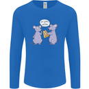 Vegan Mouse Funny Cheese Mens Long Sleeve T-Shirt Royal Blue