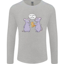 Vegan Mouse Funny Cheese Mens Long Sleeve T-Shirt Sports Grey