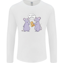 Vegan Mouse Funny Cheese Mens Long Sleeve T-Shirt White