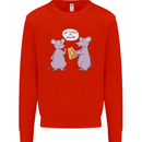 Vegan Mouse Funny Cheese Mens Sweatshirt Jumper Bright Red