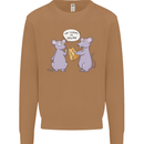 Vegan Mouse Funny Cheese Mens Sweatshirt Jumper Caramel Latte