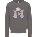 Vegan Mouse Funny Cheese Mens Sweatshirt Jumper Charcoal