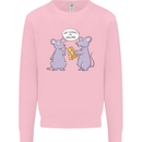 Vegan Mouse Funny Cheese Mens Sweatshirt Jumper Light Pink