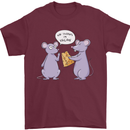 Vegan Mouse Funny Cheese Mens T-Shirt 100% Cotton Maroon