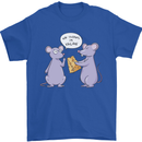 Vegan Mouse Funny Cheese Mens T-Shirt 100% Cotton Royal Blue