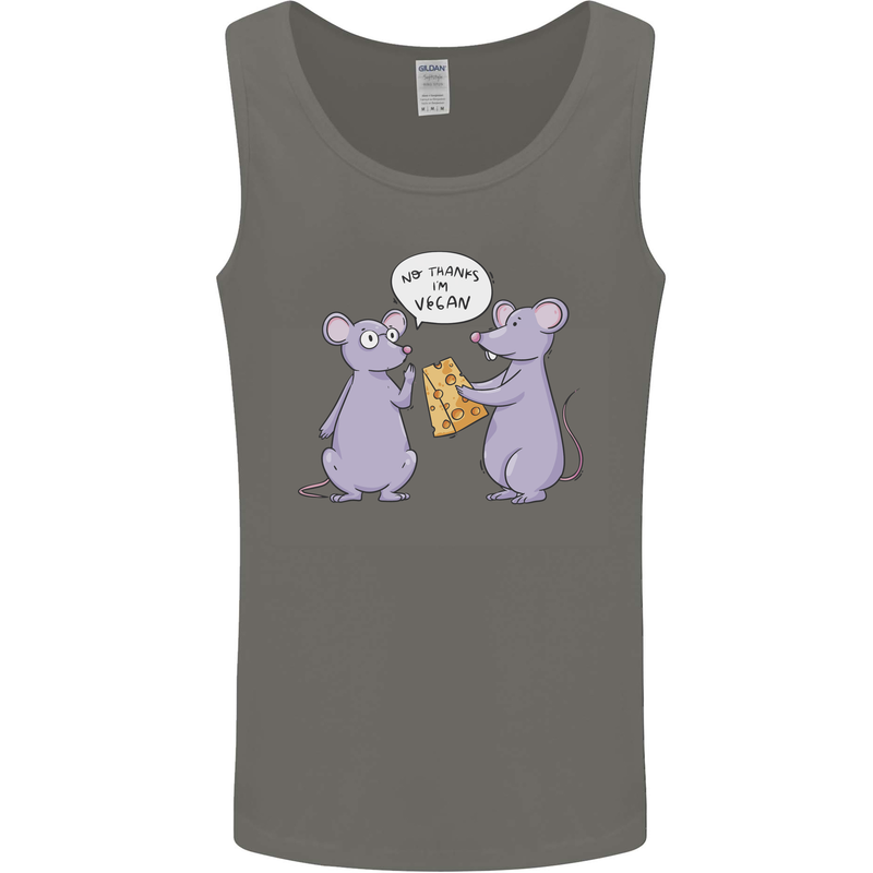 Vegan Mouse Funny Cheese Mens Vest Tank Top Charcoal