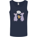 Vegan Mouse Funny Cheese Mens Vest Tank Top Navy Blue