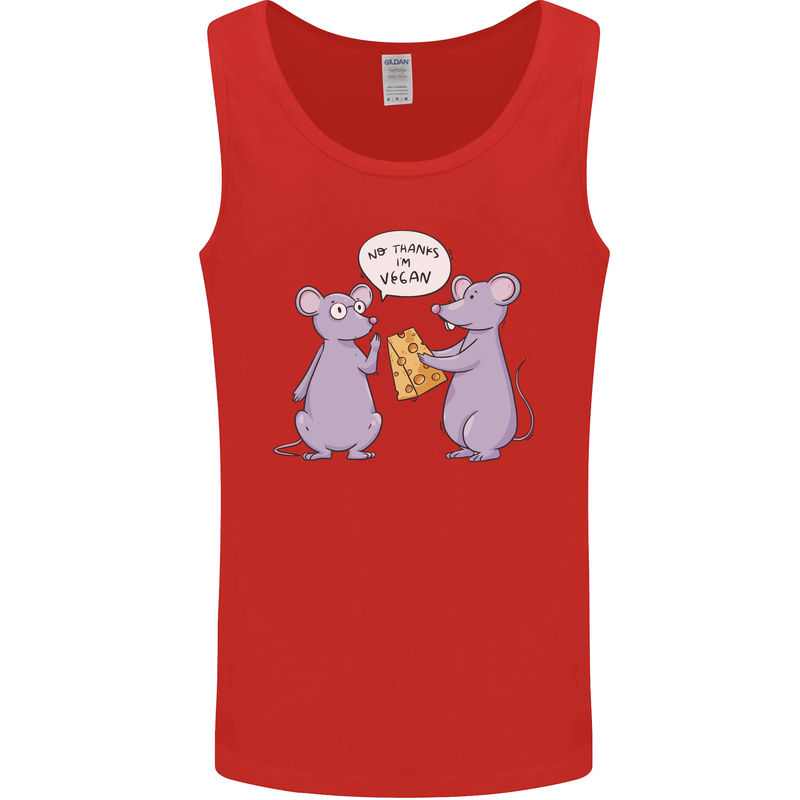 Vegan Mouse Funny Cheese Mens Vest Tank Top Red