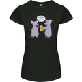 Vegan Mouse Funny Cheese Womens Petite Cut T-Shirt Black