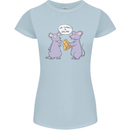 Vegan Mouse Funny Cheese Womens Petite Cut T-Shirt Light Blue