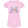 Vegan Mouse Funny Cheese Womens Petite Cut T-Shirt Light Pink