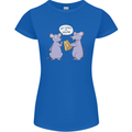 Vegan Mouse Funny Cheese Womens Petite Cut T-Shirt Royal Blue