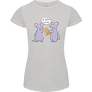 Vegan Mouse Funny Cheese Womens Petite Cut T-Shirt Sports Grey