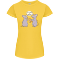 Vegan Mouse Funny Cheese Womens Petite Cut T-Shirt Yellow