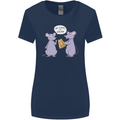 Vegan Mouse Funny Cheese Womens Wider Cut T-Shirt Navy Blue