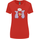 Vegan Mouse Funny Cheese Womens Wider Cut T-Shirt Red