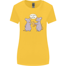 Vegan Mouse Funny Cheese Womens Wider Cut T-Shirt Yellow