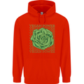 Vegan Power Childrens Kids Hoodie Bright Red