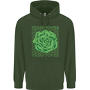 Vegan Power Childrens Kids Hoodie Forest Green