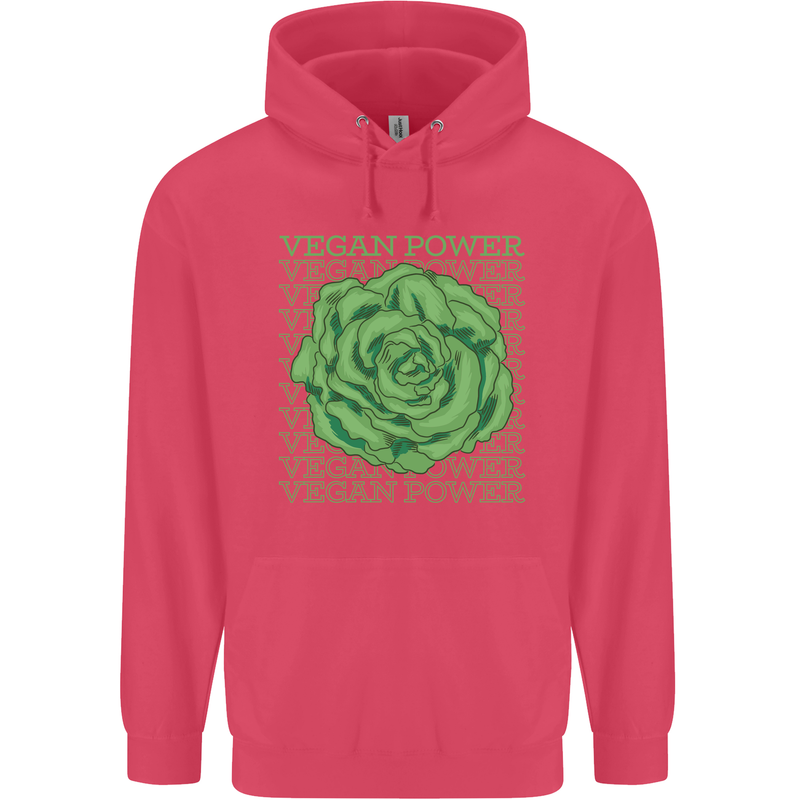 Vegan Power Childrens Kids Hoodie Heliconia