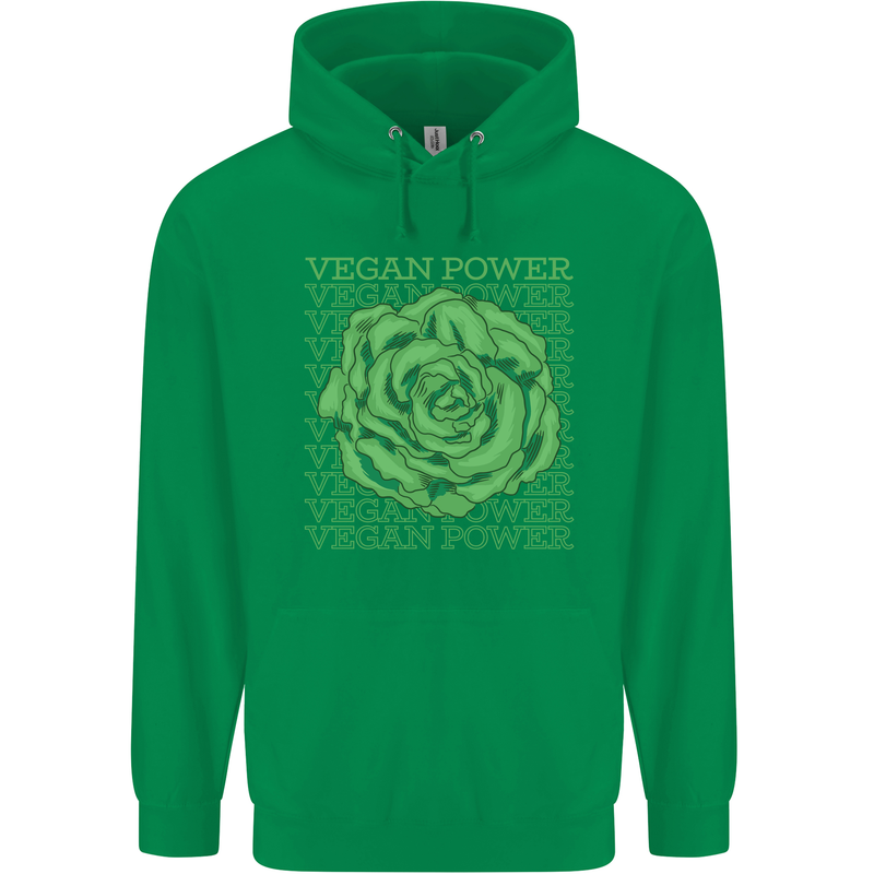 Vegan Power Childrens Kids Hoodie Irish Green
