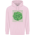 Vegan Power Childrens Kids Hoodie Light Pink