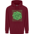 Vegan Power Childrens Kids Hoodie Maroon
