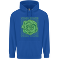Vegan Power Childrens Kids Hoodie Royal Blue