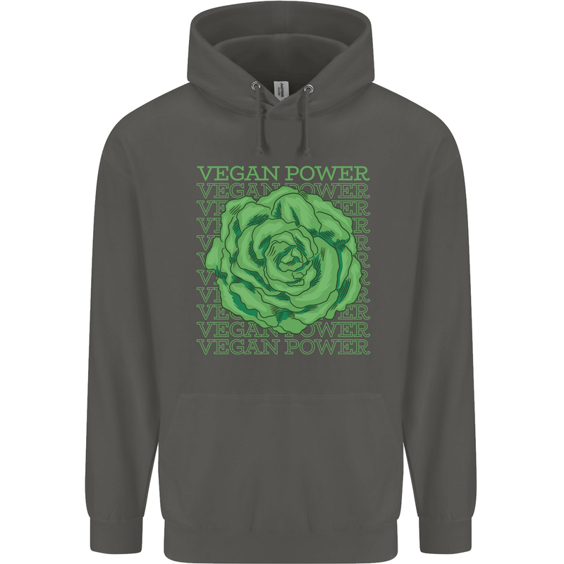 Vegan Power Childrens Kids Hoodie Storm Grey