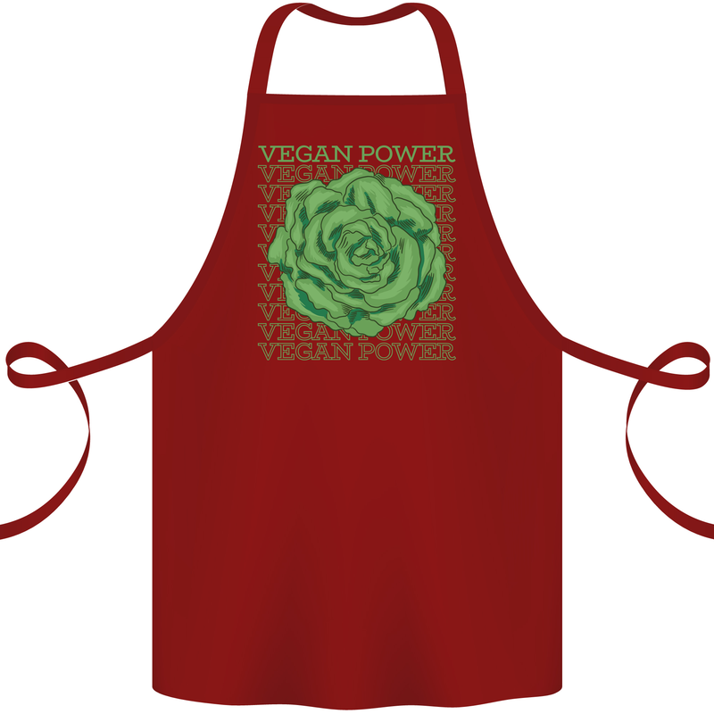 Vegan Power Cotton Apron 100% Organic Maroon