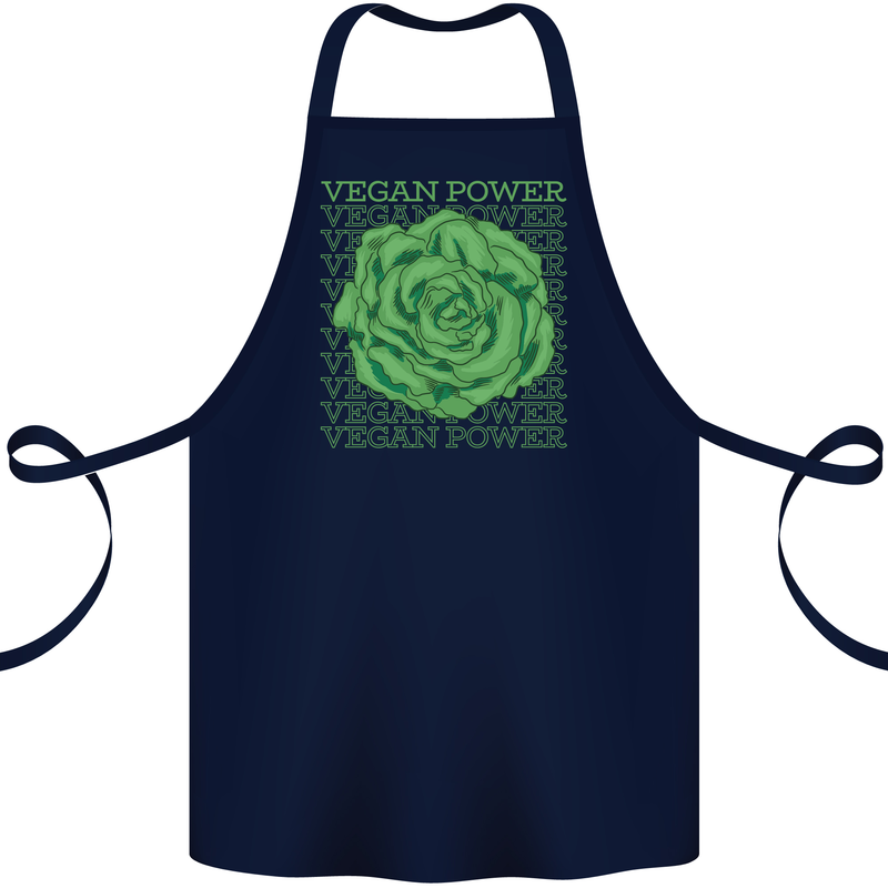 Vegan Power Cotton Apron 100% Organic Navy Blue