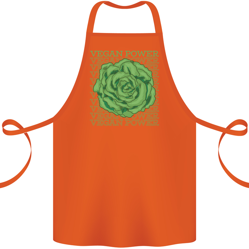 Vegan Power Cotton Apron 100% Organic Orange