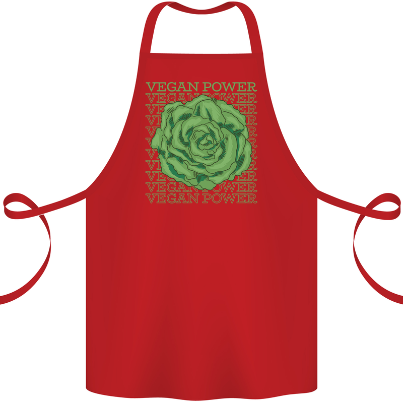 Vegan Power Cotton Apron 100% Organic Red