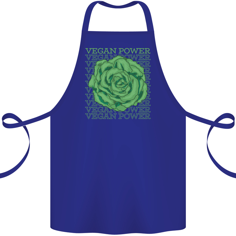 Vegan Power Cotton Apron 100% Organic Royal Blue