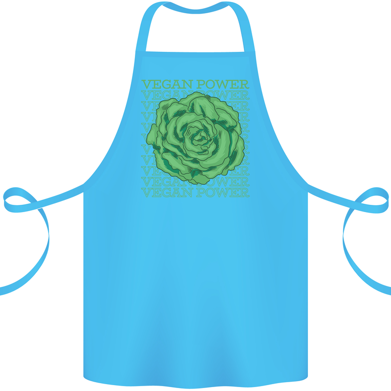 Vegan Power Cotton Apron 100% Organic Turquoise